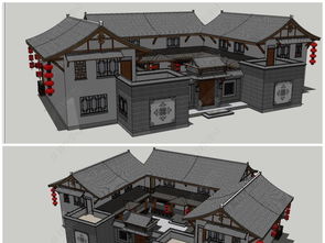 精品中式古典风格大院别墅建筑SU模型设计解析与获取指南