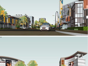 精品地中海风格现代商业街区草图大师模型设计图下载与赏析